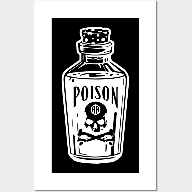 skull and poison for halloween Wall Art by Supergraphic
